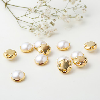 RESEN 6 мм, 8 мм, 10 мм, 12 мм Пришити перли за рокли със златни/сребристи нокти, кристали, кръгли перлени копчета, пришити камъни