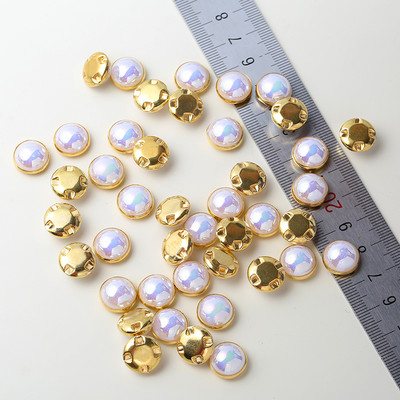 RESEN 6mm 8mm, 10mm, 12mm Cusut perle pentru rochii cu gheare auriu/sliver gheare strasuri rotunde perle nasturi cusut pe pietre