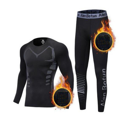 Зимен мъжки комплект термобельо First Layer Long Johns Ski Motorcycle Basketball Sport Compression Бързосъхнещ S-3XL Топъл костюм