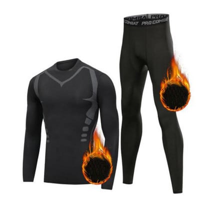 Set de lenjerie termică de iarnă pentru bărbați, primul strat, pantaloni lungi de schi, motocicletă, baschet, sport, compresie, uscare rapidă, costum cald S-3XL