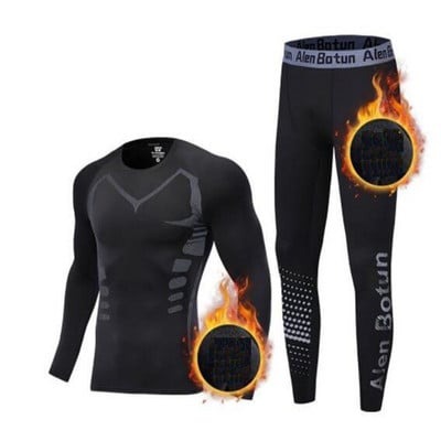 Set de lenjerie termică de iarnă pentru bărbați, primul strat, pantaloni lungi de schi, motocicletă, baschet, sport, compresie, uscare rapidă, costum cald S-3XL