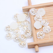 Imitație de perle margele ABS Flatback Fulg de zăpadă Perle formă de flori Perle de mărgele cu spate plat pentru frumusețe de unghii Decalcomanii Husă pentru telefon