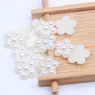 Imitație de perle margele ABS Flatback Fulg de zăpadă Perle formă de flori Perle de mărgele cu spate plat pentru frumusețe de unghii Decalcomanii Husă pentru telefon