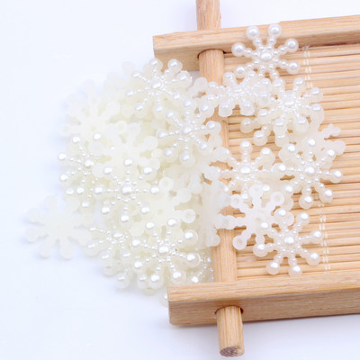 Imitație de perle margele ABS Flatback Fulg de zăpadă Perle formă de flori Perle de mărgele cu spate plat pentru frumusețe de unghii Decalcomanii Husă pentru telefon