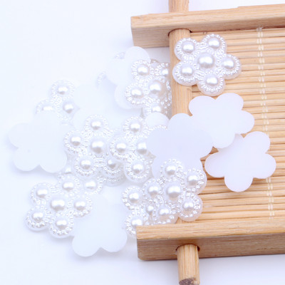 Imitație de perle margele ABS Flatback Fulg de zăpadă Perle formă de flori Perle de mărgele cu spate plat pentru frumusețe de unghii Decalcomanii Husă pentru telefon