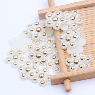 Imitație de perle margele ABS Flatback Fulg de zăpadă Perle formă de flori Perle de mărgele cu spate plat pentru frumusețe de unghii Decalcomanii Husă pentru telefon