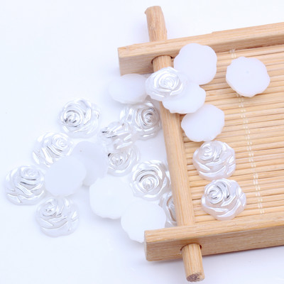 Imitație de perle margele ABS Flatback Fulg de zăpadă Perle formă de flori Perle de mărgele cu spate plat pentru frumusețe de unghii Decalcomanii Husă pentru telefon