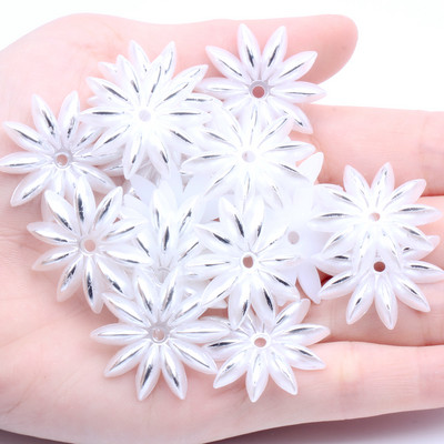 Imitație de perle margele ABS Flatback Fulg de zăpadă Perle formă de flori Perle de mărgele cu spate plat pentru frumusețe de unghii Decalcomanii Husă pentru telefon