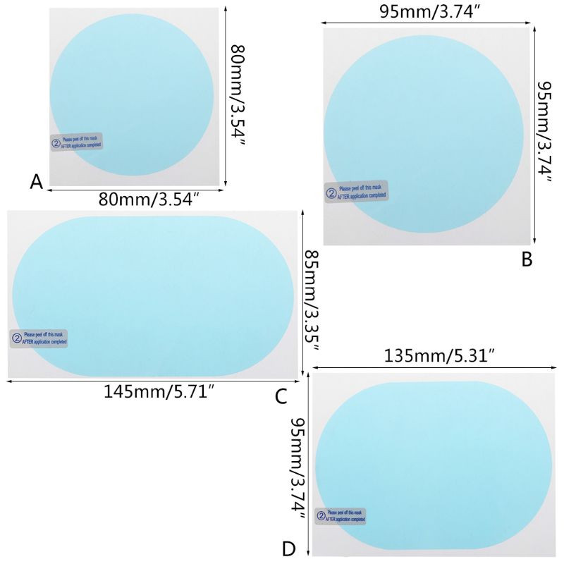 1 pora automobilių nuo vandens miglos plėvelės nuo rūko, lietaus nepraleidžiančios hidrofobinės galinio vaizdo veidrodžio apsauginės plėvelės