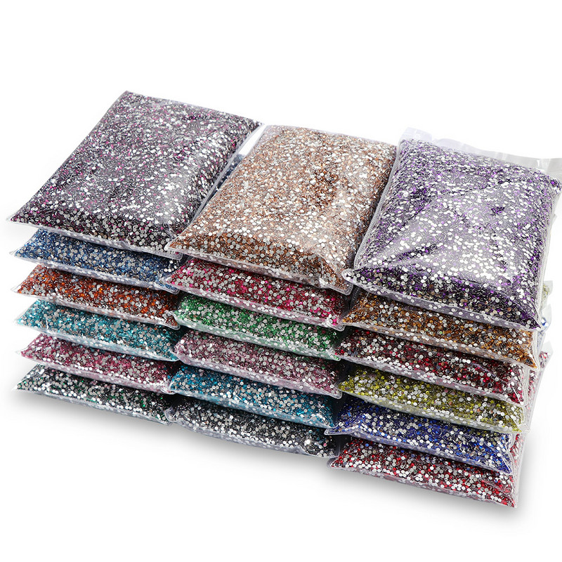 10000 bucăți 6mm multicolor cristal transparent AB strasuri non-hotfix Flatback rotund rășină strass piatră DIY nail art decorare