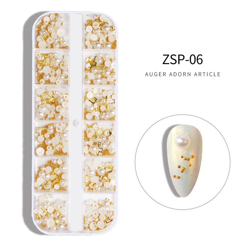 12 grile Cristal colorat Design mixt Pietre acrilice pentru unghii Mărgele Știfturi Spate plat Sfaturi strălucitoare Decorații 3D pentru unghii