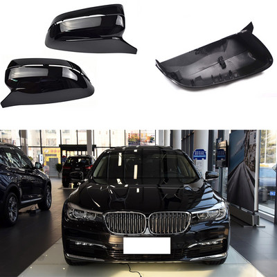 Capac pentru oglindă retrovizoare laterală pentru mașină, acoperire neagră a capacului 1 pereche LHD RHD Fibră de carbon pentru BMW Seria 5 7 G30 G38 G11 G12 17-20 Accesorii