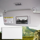 Oglindă cosmetică pentru mașină din oțel inoxidabil Oglindă portabilă de machiaj cu umbrire solară Practică interior mașină de înaltă definiție, 110x65mm, roman