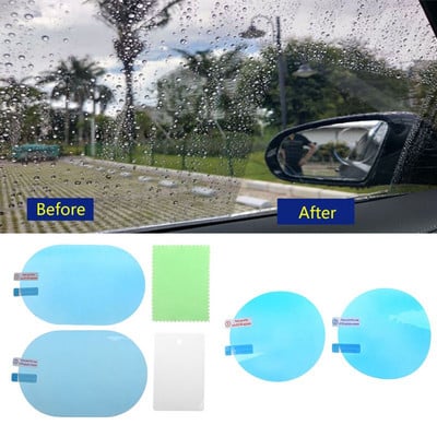 2 gab. Automašīnas atpakaļskata spoguļa aizsargplēve pret miglas logu folijas lietus necaurlaidīgas aizmugures skata spoguļplēves ekrāna aizsargplēves piederumi