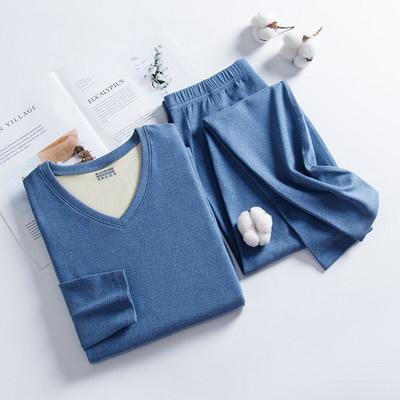 Zimski muški kompleti termo donjeg rublja Debele duge gaće Muške tople termo donje rublje s V izrezom Dvoslojna debela termo odjeća