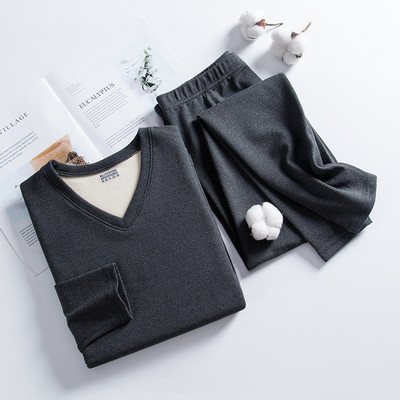 Zimski muški kompleti termo donjeg rublja Debele duge gaće Muške tople termo donje rublje s V izrezom Dvoslojna debela termo odjeća