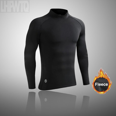 Îmbrăcăminte sportivă caldă de iarnă Lenjerie pentru bărbați din lână Lenjerie termică de schi Costum sport de compresie negru Cămașă pentru bebeluși