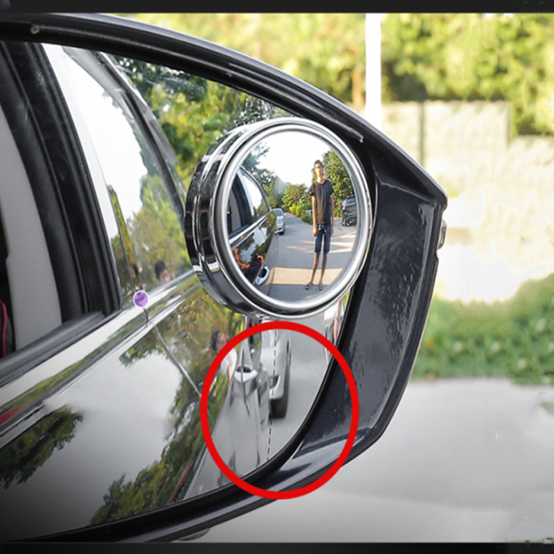 2 buc universale pentru piese auto Oglindă retrovizoare auxiliară oglindă rotundă mică, unghi larg de 360 de grade, punct mort Artefact ultra-clar