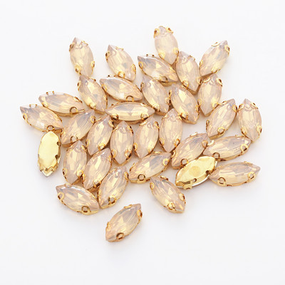 Mix de 50 buc. Strasuri Opal Champange Auriu Cu Gheare Rășină Plastică Piatră Champange Cusut Pentru Decorare Accesorii pentru pantofi DIY