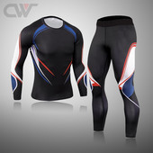 Iarna Nou Set de lenjerie de schi pentru bărbați Îmbrăcăminte termică de compresie Fitness MMA Seturi de alergare Bărbați Îmbrăcăminte sport Rashguard Bărbați