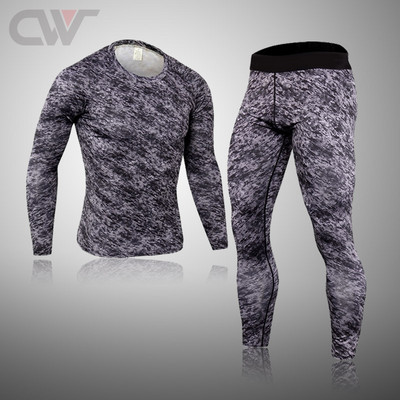 Iarna Nou Set de lenjerie de schi pentru bărbați Îmbrăcăminte termică de compresie Fitness MMA Seturi de alergare Bărbați Îmbrăcăminte sport Rashguard Bărbați