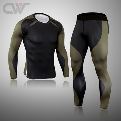 Iarna Nou Set de lenjerie de schi pentru bărbați Îmbrăcăminte termică de compresie Fitness MMA Seturi de alergare Bărbați Îmbrăcăminte sport Rashguard Bărbați