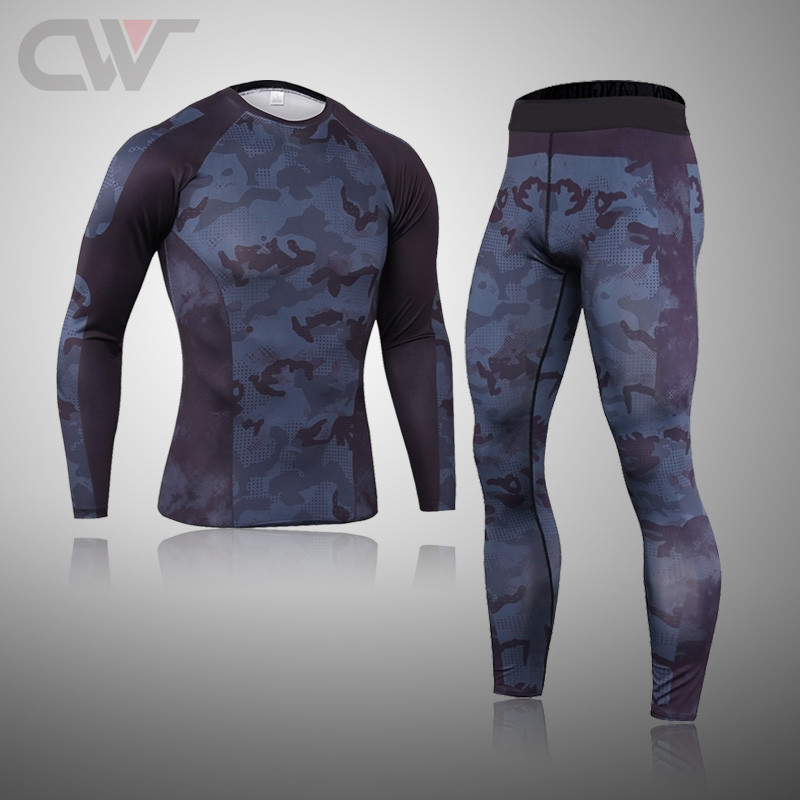 Iarna Nou Set de lenjerie de schi pentru bărbați Îmbrăcăminte termică de compresie Fitness MMA Seturi de alergare Bărbați Îmbrăcăminte sport Rashguard Bărbați