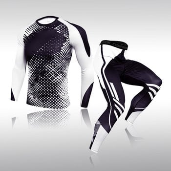 Χειμερινό θερμικό σετ εσωρούχων Ανδρικά αθλητικά ρούχα Running Warm Base Layer Compression Ski Εσώρουχα Καλσόν Jogging Suit Mens Gym