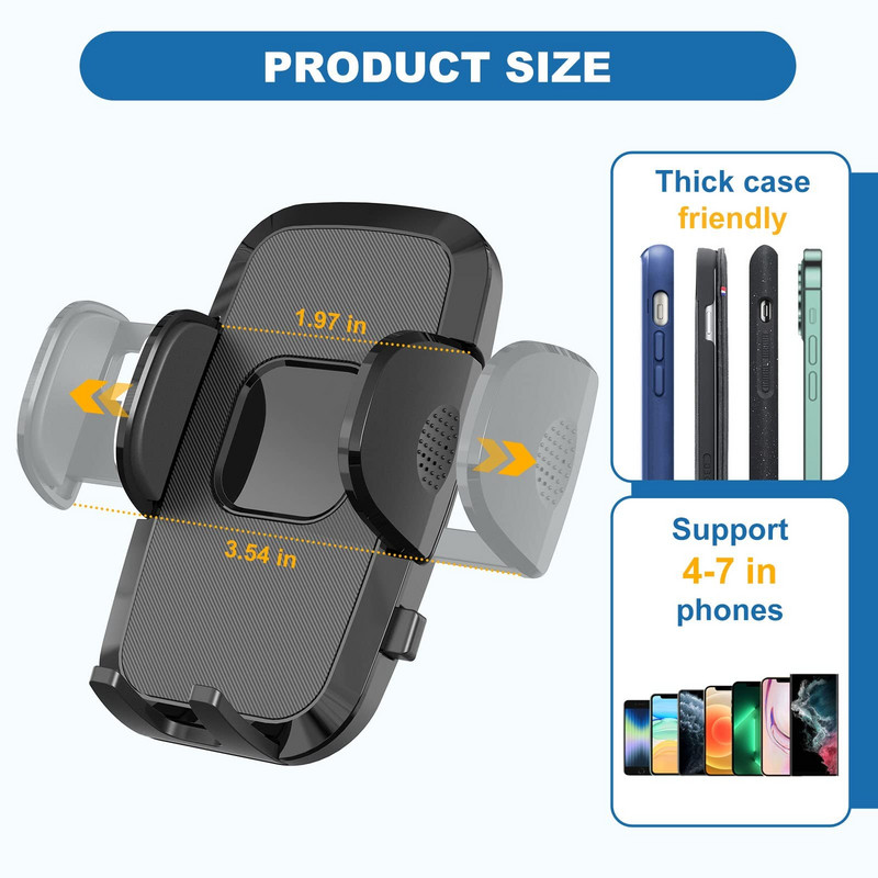 Suport pentru pahare auto OFY Suport telefon Suport pahare rotativ 360 Expander cu bază reglabilă pentru iPhone Samsung și toate telefoanele mobile de 4-6 inchi