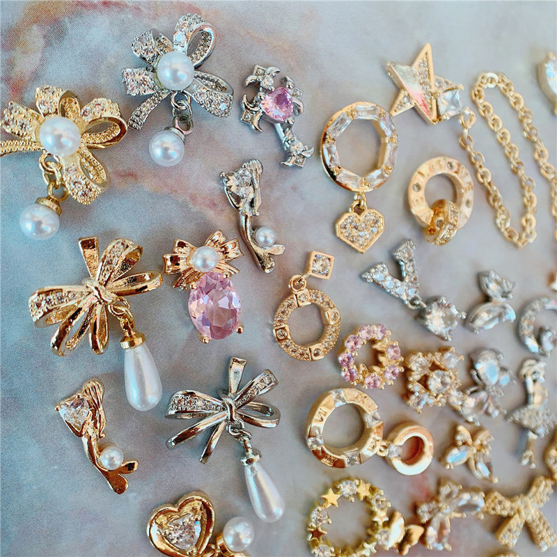 10 buc/lot Coroană de Crăciun de lux Inimă Stea Piese de artă pentru unghii Cristal de zirconiu Manichiură Accesorii pentru unghii Accesorii pentru decorațiuni Charms