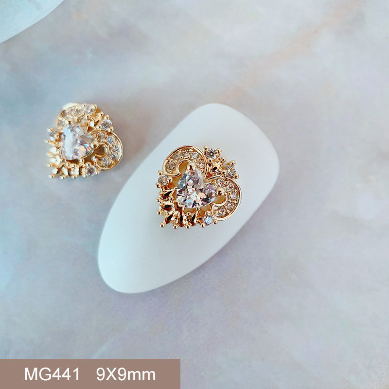 10 buc/lot Coroană de Crăciun de lux Inimă Stea Piese de artă pentru unghii Cristal de zirconiu Manichiură Accesorii pentru unghii Accesorii pentru decorațiuni Charms