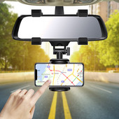 Autós visszapillantó tükörre szerelhető autós telefon tartó Navigációs GPS állvány Összehajtható állítható telefontartó Autós autós tartozékok