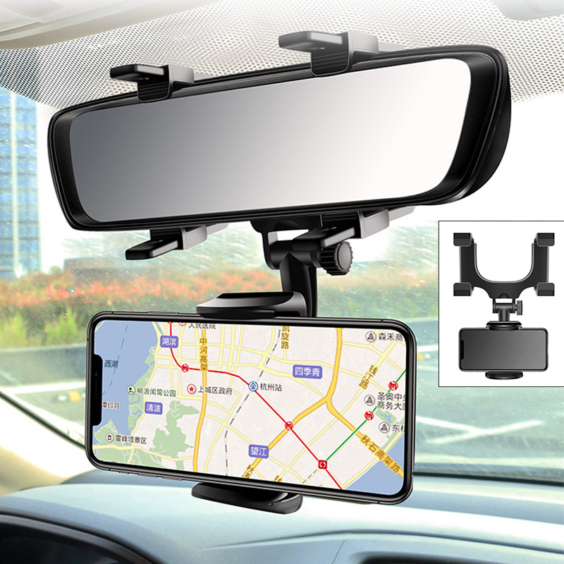Autós visszapillantó tükörre szerelhető autós telefon tartó Navigációs GPS állvány Összehajtható állítható telefontartó Autós autós tartozékok