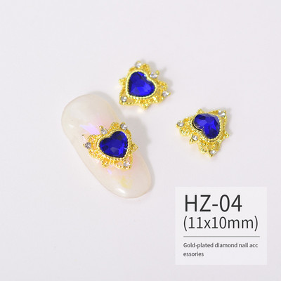 10 vnt. pilno deimantinio širdies nagų krištolinio krištolinio akmens dekoravimas 3D Valentino dienos deimantais blizgančios širdelės nagų žavesys prabangus nagų dailė