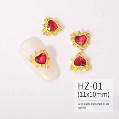 10 vnt. pilno deimantinio širdies nagų krištolinio krištolinio akmens dekoravimas 3D Valentino dienos deimantais blizgančios širdelės nagų žavesys prabangus nagų dailė