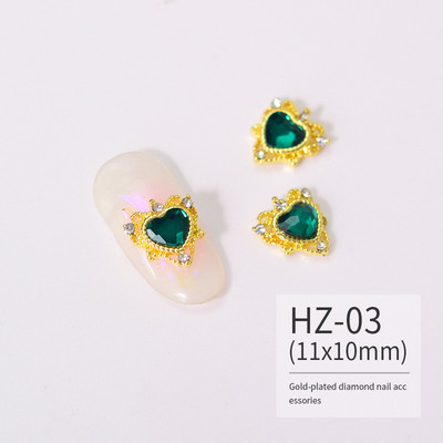 10 vnt. pilno deimantinio širdies nagų krištolinio krištolinio akmens dekoravimas 3D Valentino dienos deimantais blizgančios širdelės nagų žavesys prabangus nagų dailė