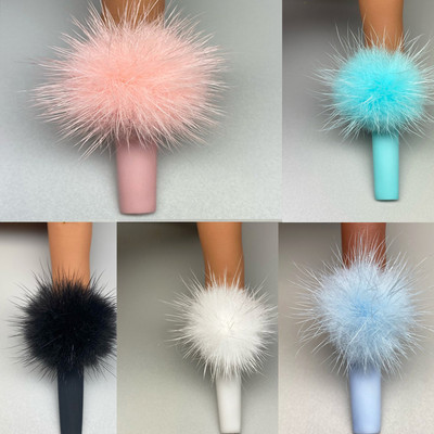5 бр./лот Японска подвижна кожена топка Pom pom Nail Art Decor Pompom с магнит Маникюр Зимен горещ стил Направи си сам орнаменти JE656