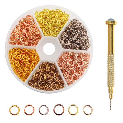 Sârmă de aluminiu colorată străpunsă Inele de săritură deschise Bijuterii pentru unghii Cerc de conectare Brelocuri pentru arta unghiilor Decorare Sfaturi false Instrumente de piercing