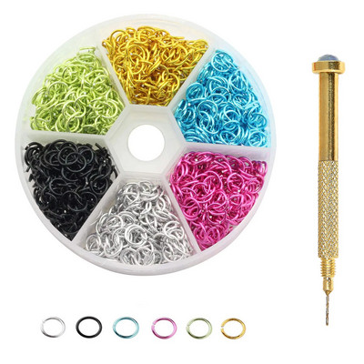 Sârmă de aluminiu colorată străpunsă Inele de săritură deschise Bijuterii pentru unghii Cerc de conectare Brelocuri pentru arta unghiilor Decorare Sfaturi false Instrumente de piercing