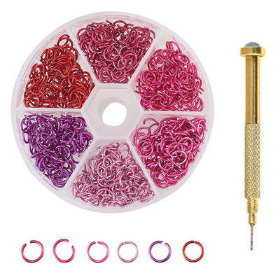 Sârmă de aluminiu colorată străpunsă Inele de săritură deschise Bijuterii pentru unghii Cerc de conectare Brelocuri pentru arta unghiilor Decorare Sfaturi false Instrumente de piercing