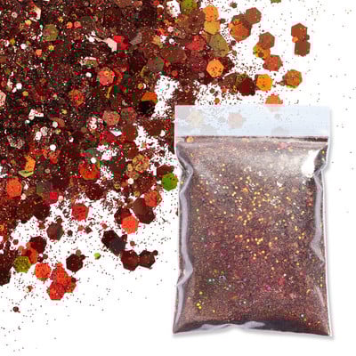 50G holografică mixtă în formă de hexagon unghii groase sclipici argintiu paiete laser fulgi strălucitori felii manichiură unghii decor artistic