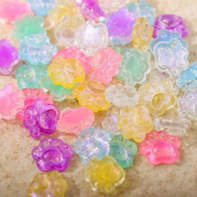 50 bucăți drăguț pisică laba palmier unghii farmece amprenta acrilic sclipici unghii artă decorare accesorii kawaii accesorii de decor manichiură