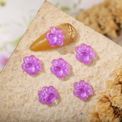 50 bucăți drăguț pisică laba palmier unghii farmece amprenta acrilic sclipici unghii artă decorare accesorii kawaii accesorii de decor manichiură
