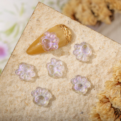 50 bucăți drăguț pisică laba palmier unghii farmece amprenta acrilic sclipici unghii artă decorare accesorii kawaii accesorii de decor manichiură