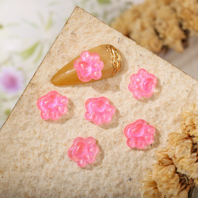 50 bucăți drăguț pisică laba palmier unghii farmece amprenta acrilic sclipici unghii artă decorare accesorii kawaii accesorii de decor manichiură