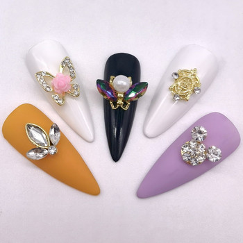 10 бр./пакет Декорации за маникюр 3D Bee Mickey Gold Fish Fairy Variety Shiny Rhinestone Gem Design Аксесоари за декорация на нокти