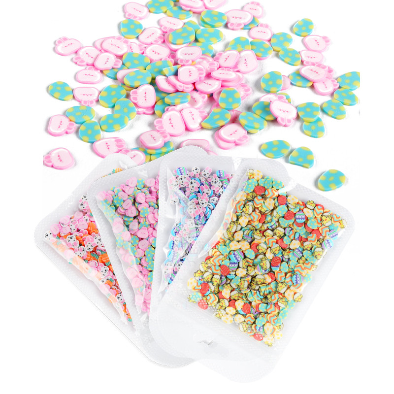 2021 Nail Art Ouă de Ziua de Paște Felii de argilă polimerică Paiete de unghii Pui de iepure 3D Iepuraș de Paște Fulgi Fulgi Accesorii pentru unghii drăguțe