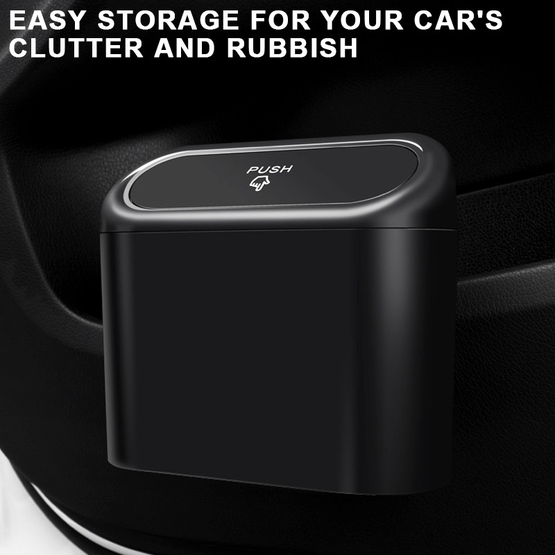 Coș de gunoi pentru mașină, agățat pentru vehicule, cutie de praf, cutie de depozitare, pătrat negru, tip de presare, coș de gunoi, accesorii pentru interior auto