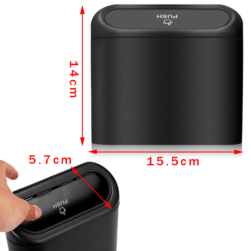 Coș de gunoi pentru mașină, agățat pentru vehicule, cutie de praf, cutie de depozitare, pătrat negru, tip de presare, coș de gunoi, accesorii pentru interior auto