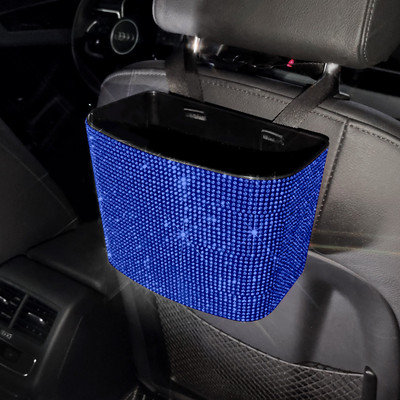 Car Diamond Coș de gunoi portabil Scaun de mașină din spate Sac de gunoi pentru găleată de depozitare pentru hârtie auto Cutie practică de depozitare Accesorii auto